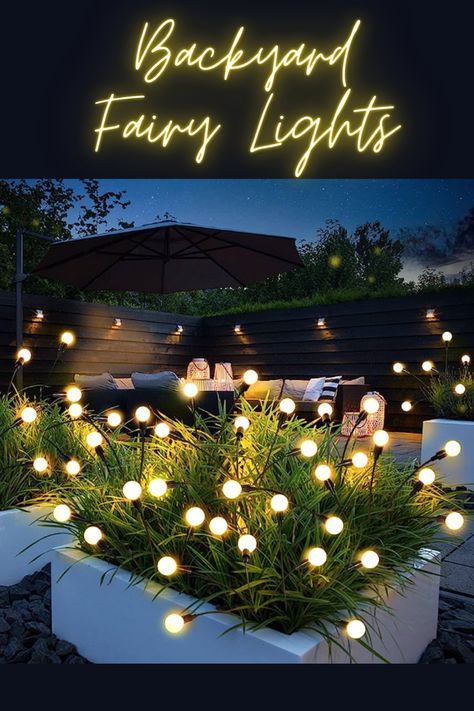 These garden lights are designed to swaying and dancing with the wind looks like a cluster of fireflies flying in the courtyard, which can add a lot of vitality to your garden. 4 pack firefly lights with total 24 bright LED light bulbs create a romantic atmosphere. #Whimsical #Fairylights #OutdoorLights #BackyardLights #WhimsicalBackyard #Affiliate Whimsical Backyard, Pathway Decoration, Yard Pathway, Light Up Balloons, Fairy Lights Garden, Fairy Lights Decor, Outdoor Fairy Lights, Decoration Lamp, Magic Christmas