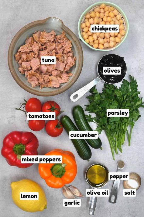 Easy Mediterranean Tuna Salad Essen, Tuna Mediterranean Recipes, Tuna Mediterranean Salad, Mediterranean Tuna Salad Recipe, Tuna Salad Ideas, Easy Tuna Salad, Tuna Salad Recipe Healthy, Mediterranean Tuna, Mediterranean Tuna Salad