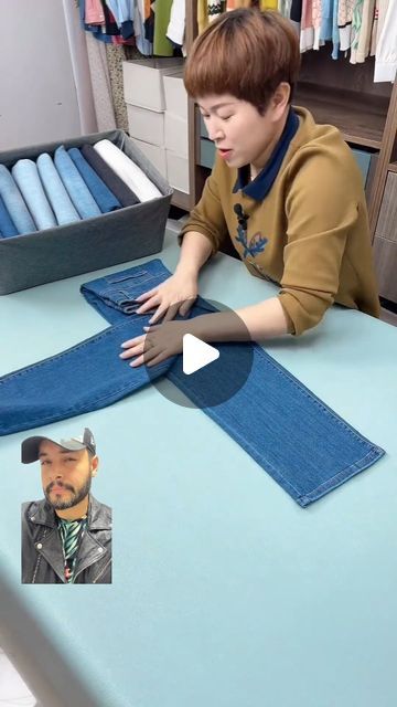 𝐖𝐄 𝐀𝐑𝐄 𝐌𝐄𝐍 on Instagram: "How to folding a #jeans👖 
.
.
#folding #foldinghacks #jeans" Folding Jeans Hack, How To Fold Jeans To Save Space, Jeans Folding, How To Fold Jeans, How To Fold Pants, Folding Jeans, How To Fold, Stretchy Pants, Mens Fashion Casual Outfits