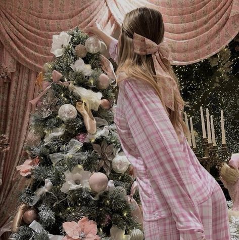 A cosy guide to a cosy December ‧͙*̩̩͙❆ ͙͛ ˚₊⋆ Pink Christmas, Pink And White, A Girl, A Woman, Christmas Tree, Christmas, Pink, White