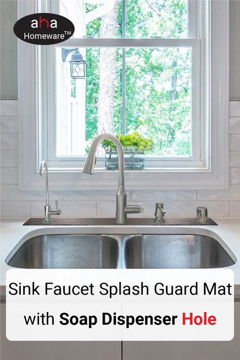 Keep Faucet Countertop Dry! - No more wiping after every wash. Splash Guard Kitchen, Sink Backsplash, Sink Splash Guard, Sink Water Filter, Splatter Screens, Sink Kitchen, Sink Mats, Sink Countertop, Backsplash Ideas