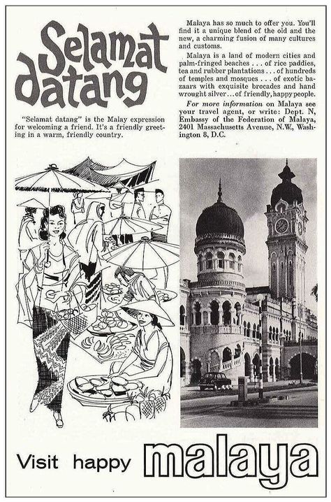 Poster Visit Malaysia, Malay Aesthetic, Retro Malaysia, Poster Merdeka, Vintage Malaysia, Poster Malaysia, Malaysia Poster, Malaysia Vintage, History Of Malaysia