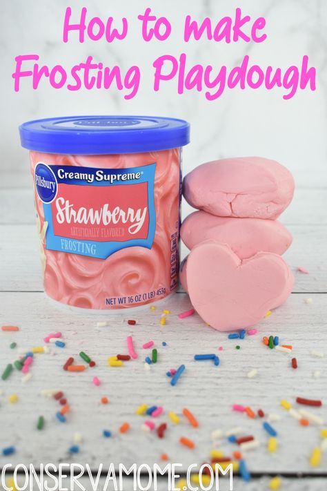 Kids love playdough. They especially love fun playdough and edible playdough because of how unique it is. Here's one of my favorite edible playdough recipes everyone will love. Check out how to make Playdough from Frosting  an Edible Playdough  with only 2 Ingredients! #frostingplaydough #edibleplaydough Edible Preschool Activities, Edible Playdough Recipes Easy, Sugar Cookie Playdough Recipe, Eatable Playdough, Edible Playdough Recipes, Icing Playdough, Edible Crafts For Kids, 2 Ingredient Playdough, Edible Playdoh