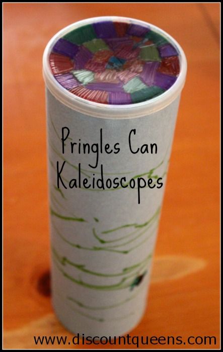 We still had a couple of Pringles cans lying around, and since the kids enjoyed making the wind socks, we decided to use them to make Kaleidoscopes. MATERIALS NEEDED: Pringles cans mirror paper ( I… Pringles Tube Craft, Diy Kaleidoscope, Miranda Rae, Wind Socks, Timberline Lodge, Pringles Can, Mirror Paper, Steam Activities, Can Crafts