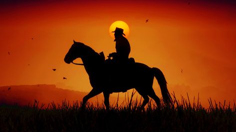 Arthur Morgan Wallpaper, Morgan Wallpaper, Horse Background, Pink Flowering Trees, Red Artwork, Red Dead Online, Red Dead Redemption Ii, Silhouette People, Horse Wallpaper