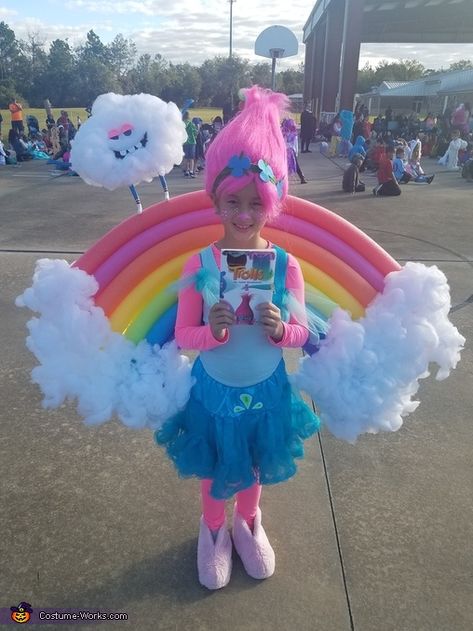 Rainbow Halloween Costume, Halloween Costumes Kids Homemade, Diy Fantasia, Best Diy Halloween Costumes, Rainbow Halloween, Halloweenský Makeup, Troll Costume, Princess Poppy