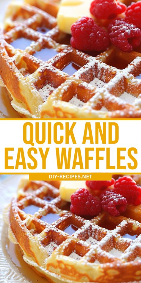 Whip up quick and easy waffles in no time with this recipe. Perfect for busy mornings or lazy weekends. Waffles Easy Recipe, How To Make Waffle Mix Recipe Easy, Easy Waffle Maker Recipes, Waffle Easy Recipe, Quick And Easy Waffle Recipe, Easy Waffles From Scratch, Vanilla Waffle Recipe, Perfect Waffle Recipe, Homemade Waffles From Scratch