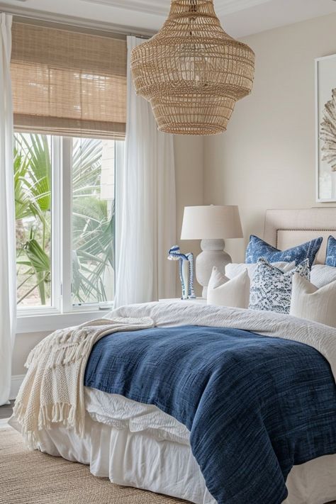 Transform your space into a serene coastal retreat! 🏖️ Discover 15 modern coastal bedroom ideas featuring soothing colors, natural textures, and beachy vibes to create your ultimate relaxation haven. Perfect for anyone craving a touch of the ocean at home! 🌴💙 Summer I Turned Pretty Room, Sarah Cameron Bedroom, Modern Coastal Bedroom Ideas, Modern Coastal Bedroom, Coastal Bedroom Ideas, Coastal Bedrooms, Beachy Vibes, Coastal Retreat, Coastal Bedroom