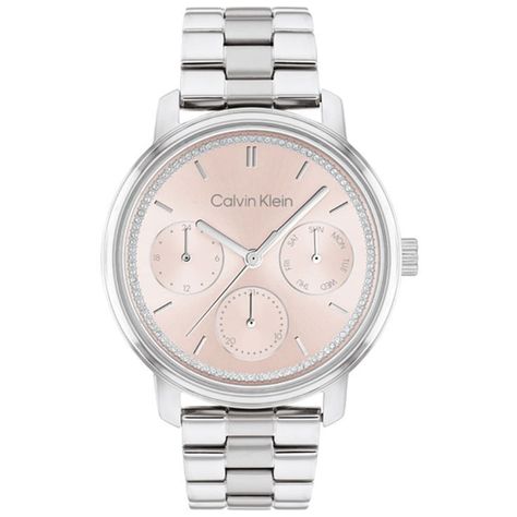 Calvin Klein Watches Women, Stainless Steel Watch Women, Calvin Klein Watch, Unrealistic Wishlist, Pretty Watches, Grey Watch, Pink Watch, Eye Details, Minimal Aesthetic