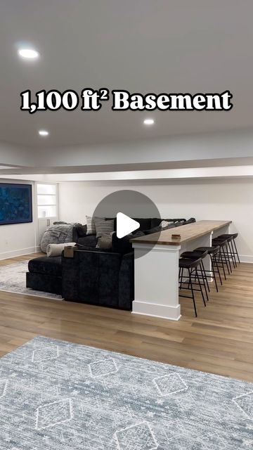 5,976 likes, 58 comments - finishedbasementsnj on October 15, 2024: "This spacious 1,100 ft² basement is perfect for cozy nights in! 
•
•
#newjersey 
#realestate 
#designgoals 
#basementreno". Basement Open Bedroom Ideas, Basement Blueprints Floor Plans, Basic Basement Ideas, Narrow Finished Basement, Large Finished Basement Ideas, Open Concept Basement Ideas, Basement Apartment Decor Ideas, Studio Apartment Layouts, Basement Floors Ideas