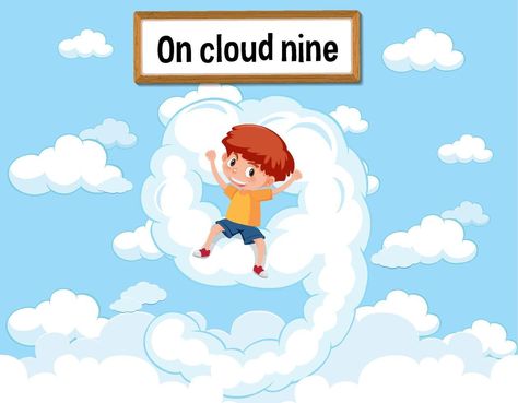 English idiom with picture description for on cloud nine Best Self Help Books, On Cloud Nine, Picture Description, English Idioms, Cloud Nine, Self Help Books, Best Self, High Res, Png Images