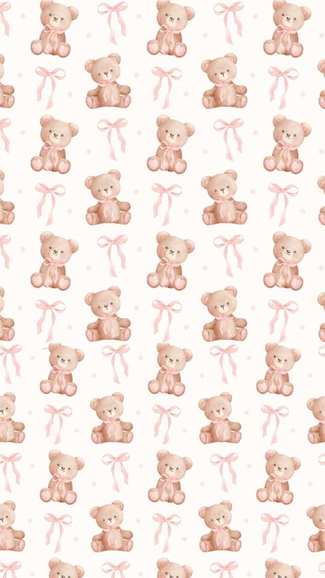 Pink Teddy Bear Aesthetic Wallpaper, Pink Bear Background, Teddy Bear Phone Wallpaper, Coquette Bow Wallpaper Iphone, Pink Bow Aesthetic Wallpaper, Aesthetic Cute Wallpaper For Lockscreen, Girly Wallpaper Ipad, Pink Bow Wallpaper Backgrounds, Bow Wallpaper Ipad