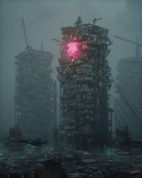 Dystopian Art, Dystopian Aesthetic, Sci Fi City, Dystopian Future, Cyberpunk Aesthetic, Cyberpunk City, Arte Cyberpunk, Futuristic City, Future City