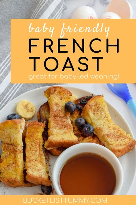 Healthy French Toast Sticks, Baby French Toast, Baby Led Weaning Recipe, Baby Led Weaning Breakfast, Toddler Friendly Meals, Healthy French Toast, Homemade French Toast, Baby Led Weaning First Foods, Easy French Toast Recipe