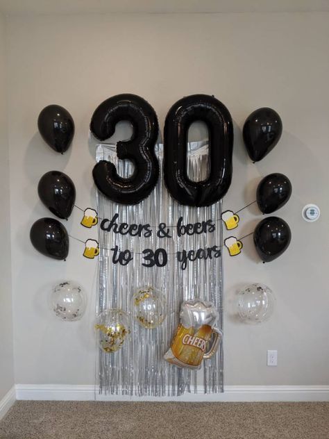 Cheers and Beers to 30 Years Party Decorations 30th Birthday Decor INCLUDES ALL decorations shown Birthday Decorations Birthday Balloons - Etsy México Cheers To 50 Years Birthday, 50th Birthday Party Ideas For Men, Beer Birthday Party, 50 Years Birthday, Cheers To 50 Years, 50th Birthday Balloons, Balloons Happy Birthday, 50th Birthday Men, Birthday Decorations For Men