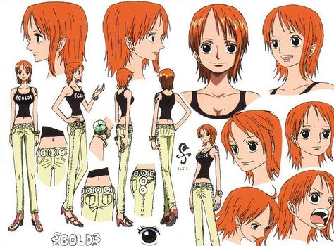 Name From One Piece, One Piece Characters Design, One Piece Reference Drawing, Nami References, Nami Outfits Style One Piece, Nami Reference, One Piece Outfit Ideas, Nami Official Art, Nami Pre Time Skip