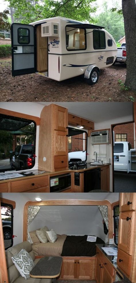 19 Small Camper Trailers You Can Pull with Almost Any Car - camperlife Brokedown Palace, Small Travel Trailer, Kombi Trailer, Small Trailers, Astuces Camping-car, Small Camper Trailers, Kombi Motorhome, Small Camper, Trailer Conversion