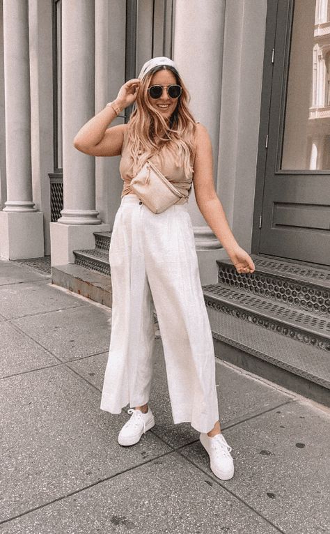 What shoes to wear with linen pants: 8 Options That Rock! Linen Pants White Sneakers, Linen Pants Converse Outfit, Linen Pants Shoes, Linen Pants Sneakers Outfit, How To Wear White Linen Pants, Shoes To Wear With Linen Pants, Shoes With Linen Pants, White Linen Pants Outfit Dressy, Linen Pants With Sneakers