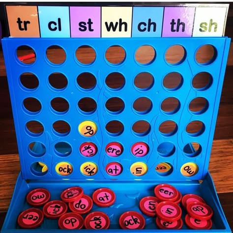 Connect Four Game, Word Endings, Connect Four, Connect 4, Reading Specialist, Phonics Games, Teaching First Grade, First Grade Reading, Teaching Phonics