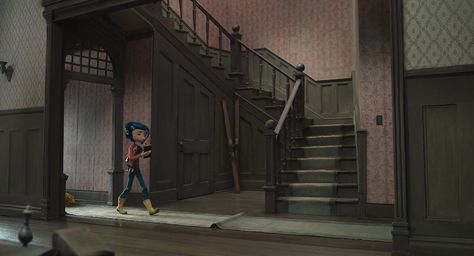 Coraline House, Laika Studios, Coraline Movie, Vintage Style Wallpaper, Coraline Doll, Coraline Jones, Palace Interior, Pink Palace, Tim Burton Movie