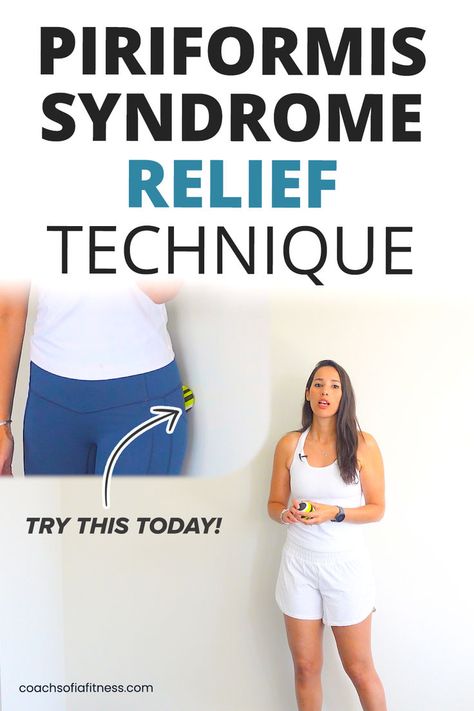 This quick and simple technique will release tightness in the piriformis muscle and hips and relieve the pain. If Stretching hasn’t worked to fix piriformis syndrome pain, this technique will give you relief quickly and release tightness in the glutes and piriformis. Periformus Pain Relief, Piriformis Syndrome Symptoms, Muscle At Home, Piriformis Muscle, Piriformis Syndrome, Hip Pain, Muscle Pain, Sciatica, Pain Relief