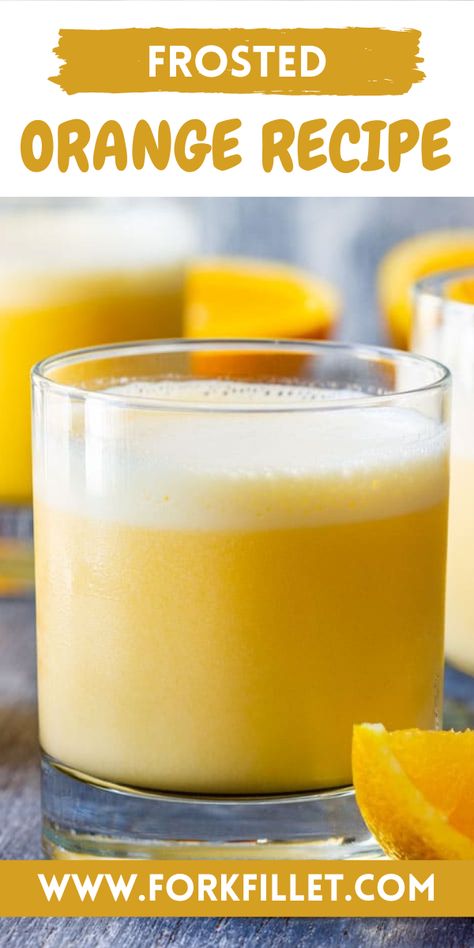 In this blog, I will share with you a Frosted Orange Recipe that is super refreshing. It's easy – it's really yummy! Orange Bang Recipe, Orange Cream Drink, Orange Milkshake, Orange Recipe, Orange Frosting, Orange Juice Concentrate, Fresh Fruit Salad, Juice Concentrate, Orange Recipes