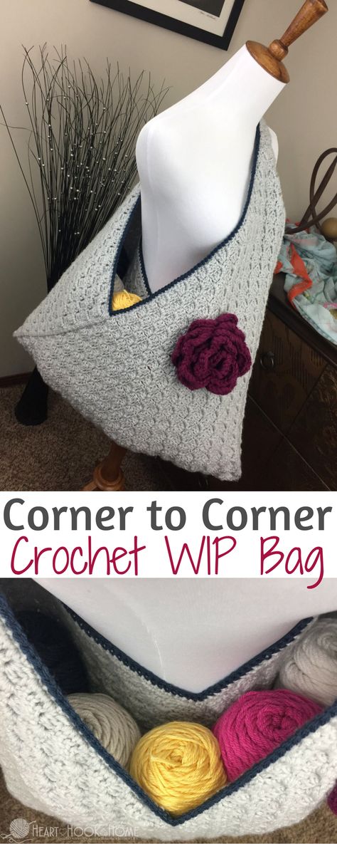 Crochet WIP Bag (Work In Progress) Using Corner to Corner http://hearthookhome.com/crochet-wip-bag-work-in-progress-using-corner-to-corner/?utm_campaign=coschedule&utm_source=pinterest&utm_medium=Ashlea%20K%20-%20Heart%2C%20Hook%2C%20Home&utm_content=Crochet%20WIP%20Bag%20%28Work%20In%20Progress%29%20Using%20Corner%20to%20Corner Crochet Hook Case Tutorial, Crochet Hook Case Pattern, Sew Purse, Wip Bag, Mochila Crochet, Corner Crochet, Crochet Hook Case, Corner To Corner Crochet, Crochet Shell Stitch