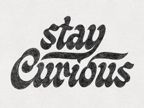 Stay Curious by Mark van Leeuwen on Dribbble Stay Curious Tattoo, Stay Curious, Lettering Inspiration, Typographic Logo, Types Of Lettering, Script Lettering, Typography Letters, Graphic Design Print, Font Design