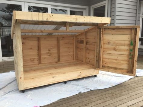 Roomy Pallet Dog Kennel Animal Houses & Supplies Pallet Dog Kennel, Building A Dog Kennel, Cheap Dog Kennels, Pallet Dog House, Diy Dog Kennel, Outdoor Dog House, Dog House Plans, 1001 Pallets, Pallet House