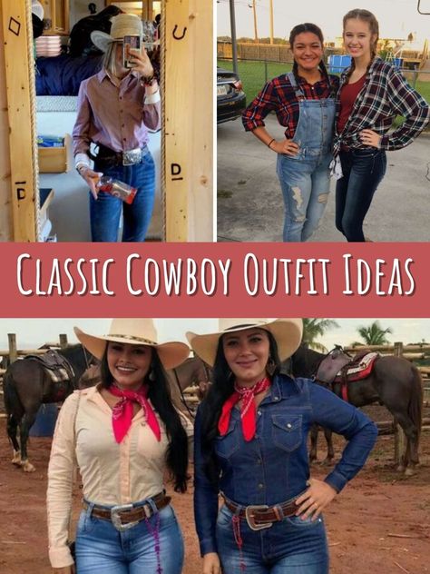 35 Wild Western Day Spirit Week Ideas - momma teen Wild West Dress Up, Western Themed Outfit Woman, Cowboy Dress Up Party, Cowboy Themed Outfit, Cowgirl Outfits For School, Dress Like A Cowboy For School, Cowgirl Day Spirit Week, Western Theme Spirit Week, Western Party Outfit Winter