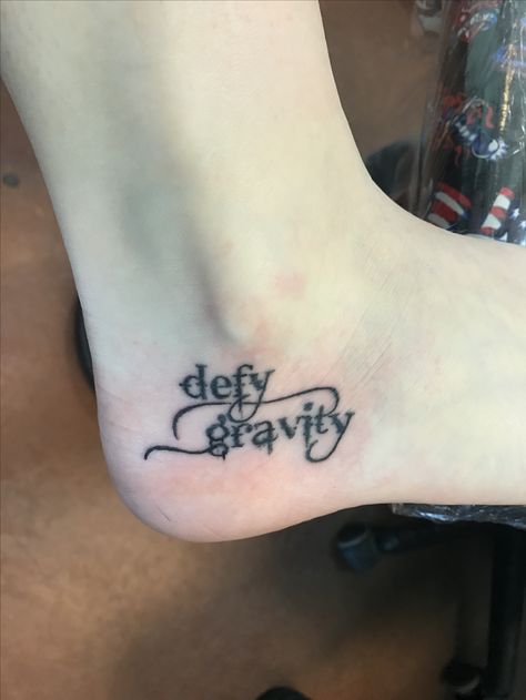 Defy Gravity Tattoo, Wicked The Musical Tattoo, Wicked Tattoos Musical, Wicked Musical Tattoo, Broadway Tattoos, Wicked Musical, Wicked Tattoos, Defying Gravity, Small Tattoo Designs