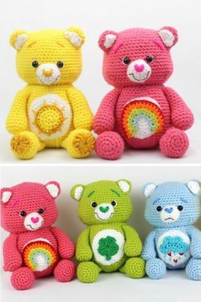 Happy Bears Amigurumi - Free Crochet Patterns Knitting Patterns Free Dog, Free Amigurumi Crochet Patterns, Crochet Tutorial Pattern, Amigurumi Free, Free Crochet Patterns, Care Bears, Bear Pattern, Crochet Knitting, Amigurumi Free Pattern