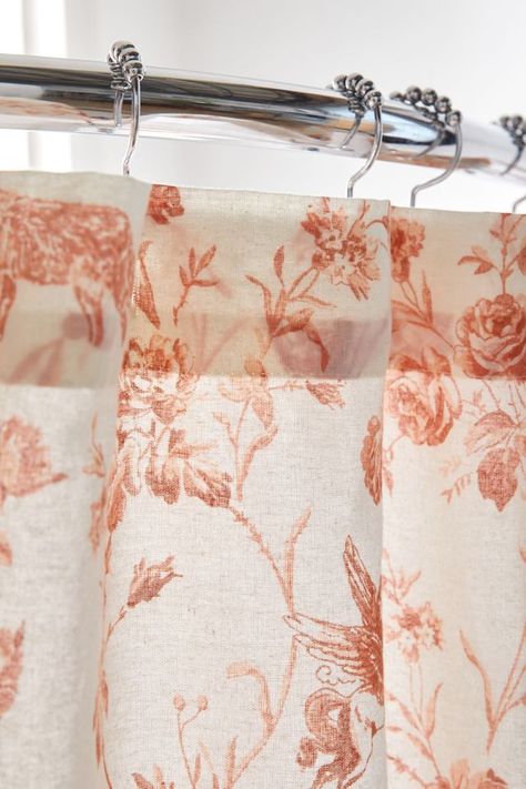 Vintage Floral Bathroom, Neutral Bathroom Ideas Earth Tones, Trendy Shower Curtains, Bathroom Revamp, Fall Shower Curtain, Trendy Shower Curtain, Shower Curtain Boho, Boho Bathroom Ideas, Chic Shower Curtain