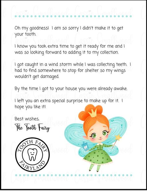 Tooth fairy apology letter free printable template when the tooth fairy forgot to come. Tooth Fairy Letters, Tooth Fairy Letter Template, Sorry Letter, Fairy Letters, Tooth Fairy Money, Fairy Templates, Tooth Fairy Note, Boy Tooth Fairy, Apology Letter