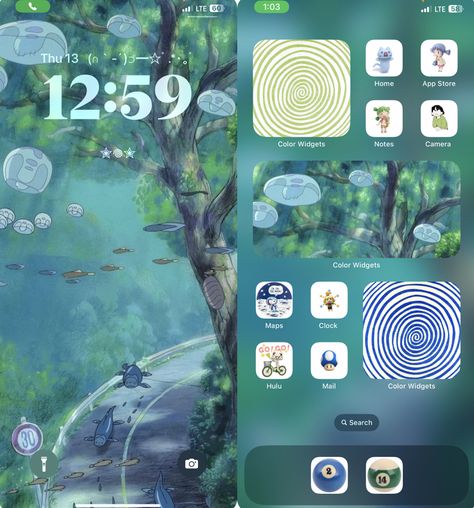 Ios 16 Home Screen Ideas Jellyfish, Ocean Ios Theme, Phone Inspiration Layout, Iphone Theme Ideas, Phone Theme Ideas, Windows Xp Wallpaper, Camera Cutout, Background Inspiration, The Best Wallpapers