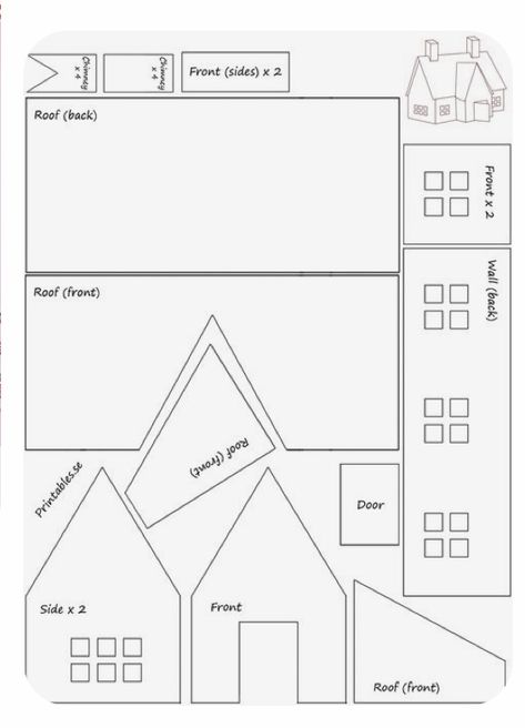 Gingerbread House Template Printable, Gingerbread House Pattern, Halloween Gingerbread House, Cardboard Gingerbread House, Homemade Gingerbread House, Gingerbread House Patterns, Paper House Template, Gingerbread House Template, Cool Gingerbread Houses