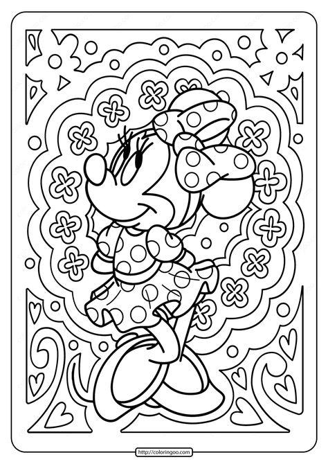 Printable Disney Minnie Mouse Pdf Coloring Page. #free #printable #disney #minniemouse #pdf #coloring #drawing #coloringpage Minnie Mouse Coloring Pages Printables, Disney Coloring Pages Printables, Mickey Mouse Coloring, Free Disney Coloring Pages, Mouse Coloring Pages, Friends Coloring Pages, Disney Coloring Sheets, Minnie Mouse Coloring Pages, Mickey Mouse Coloring Pages