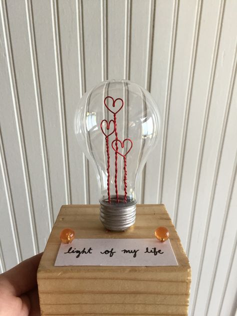 Diy valentines gift #boyfriend #diy #lightbulb #hearts #love #electrician #anniversary #valentines #lightofmylife Diy Valentines Gift, Diy Valentines Gifts For Him, Valentines Gift For Boyfriend, Plus Size Ball Gown, Gravesite Decorations, Gift Boyfriend, Boyfriend Diy, Crafty Gifts, Valentines Gifts For Him