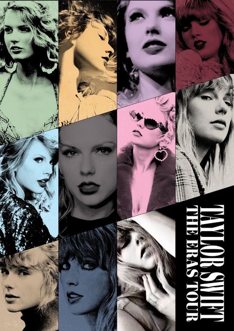 Taylor Swift All Eras Collage, Taylor Swift Ttpd Eras Tour Poster, Eras Tour Poster Template, Taylor Swift Eras Tour Poster, Eras Poster, The Eras Tour Poster, Taylor Swift Collage, Ts Eras Tour, Fanmade Poster