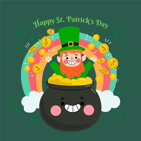 Leprechaun Illustration, San Patrick Day, Saint Patricks Day Art, St Patricks Day Cards, St Patricks Crafts, San Patrick, Classroom Doors, Acrylic Art Projects, Day Illustration