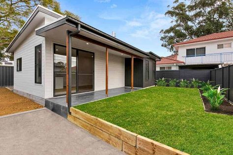 The Modern Granny Flat Modern Granny Flat, Pool Goals, Premium Vinyl Flooring, Melbourne Garden, Granny House, Skillion Roof, Granny Flats, Granny Flat, Flat Rent