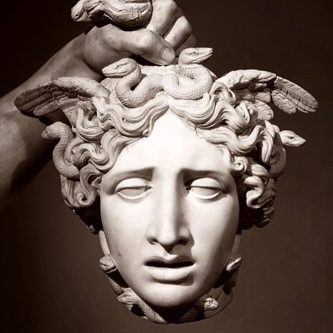 Perseus with the Head of Medusa, Antonio Canova  Detail Head Of Medusa, Antonio Canova, The Head, Statue