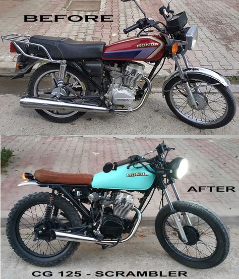 Honda Cg125 Scrambler, Cg125 Scrambler, Scrambler Motorcycle Ideas, Honda Cafe Racer, Scrambler Cafe Racer, Cb Cafe Racer, Honda Cg125, Brat Bike, Vintage Honda Motorcycles