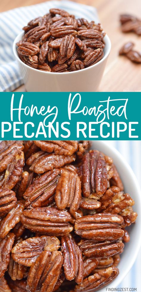 Roasted Pecans Recipe, Honey Roasted Pecans, Candied Pecans Recipe, Roasted Pecans, Nut Recipes, Roasted Nuts, Pecan Recipes, Candied Nuts, Honey Roasted