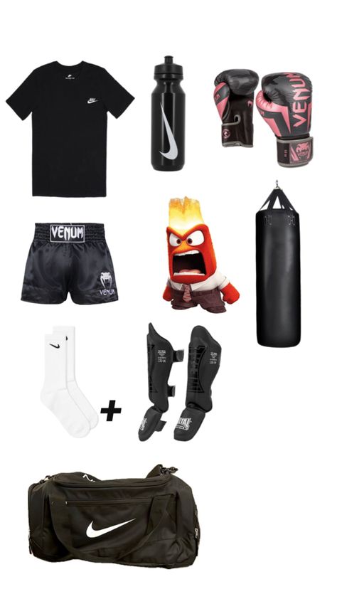 Boxing Collage, Kickboxing Outfit, Boxing Outfits, Boxing Outfit, Boxer Aesthetic, Boxing Clothes, Boxe Thai, White Room Decor, Boxing Girl