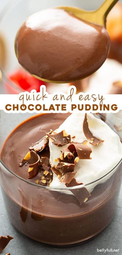 Homemade Cook And Serve Pudding, Essen, Pie, Chocolate Pudding For One, Easy Puddings Quick, Chocolate Pudding Homemade, Homemade Pudding Chocolate, Chocolate Pudding Desert, Best Chocolate Pudding Recipe