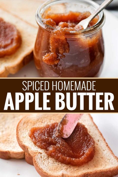 Delicious Homemade Apple Butter, made easily on the stovetop (or in the crockpot!), and ready to be slathered on just about anything!  Deeply spiced and sweet, it tastes like spoonable apple pie! #applebutter #withapples #falltreat #spicedapples #applepie #homemade #easyrecipe #apples #crockpot #stovetop #slowcooker Apples Crockpot, Applepie Homemade, Crockpot Apple Butter, Meatballs Beef, Meatballs Crockpot, Homemade Biscuit, Dinner Crockpot, Crockpot Meatballs, Crockpot Apple