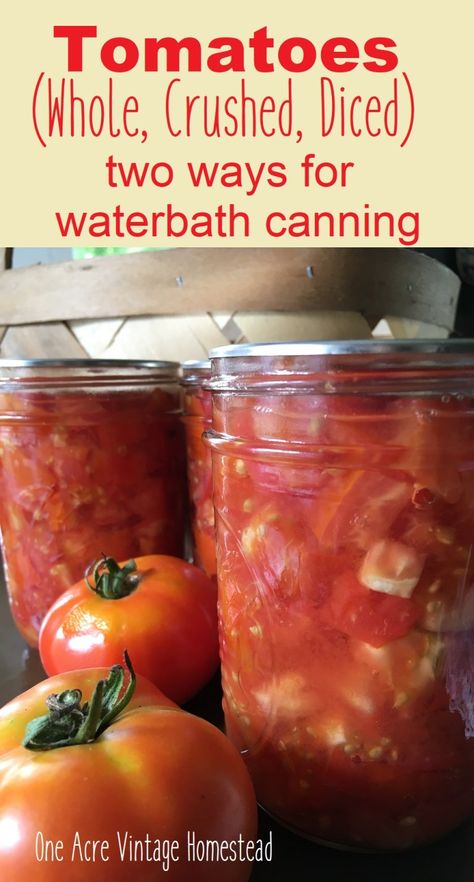 Canning Stewed Tomatoes, Canned Tomato Recipes, Water Bath Canning Recipes, Canning Tomatoes Recipes, Dairy Free Cooking, Canning Whole Tomatoes, Home Canning Recipes, Canning Vegetables, Canning Food Preservation