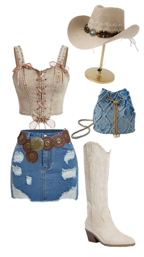 Coastal cowgirl western clothes outfit inspo country festival concert ideas cow girl Cowboy Girl Outfits, Outfit Inspo Country, Cowgirl Outfits Halloween, Country Festival Outfit, Cowgirl Halloween Costume, Concert Ideas, Country Festival, Cowgirl Style Outfits, Festival Outfits Women