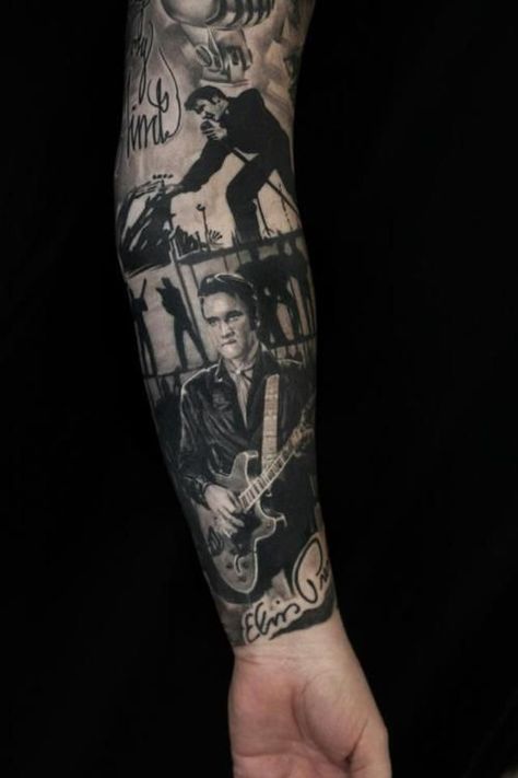 Elvis Presley Tattoos Elvis Presley Tattoos, Elvis Tattoo, World Tattoo, Badass Tattoos, Grey Tattoo, Tattoos Gallery, Great Tattoos, Word Tattoos, Neck Tattoo